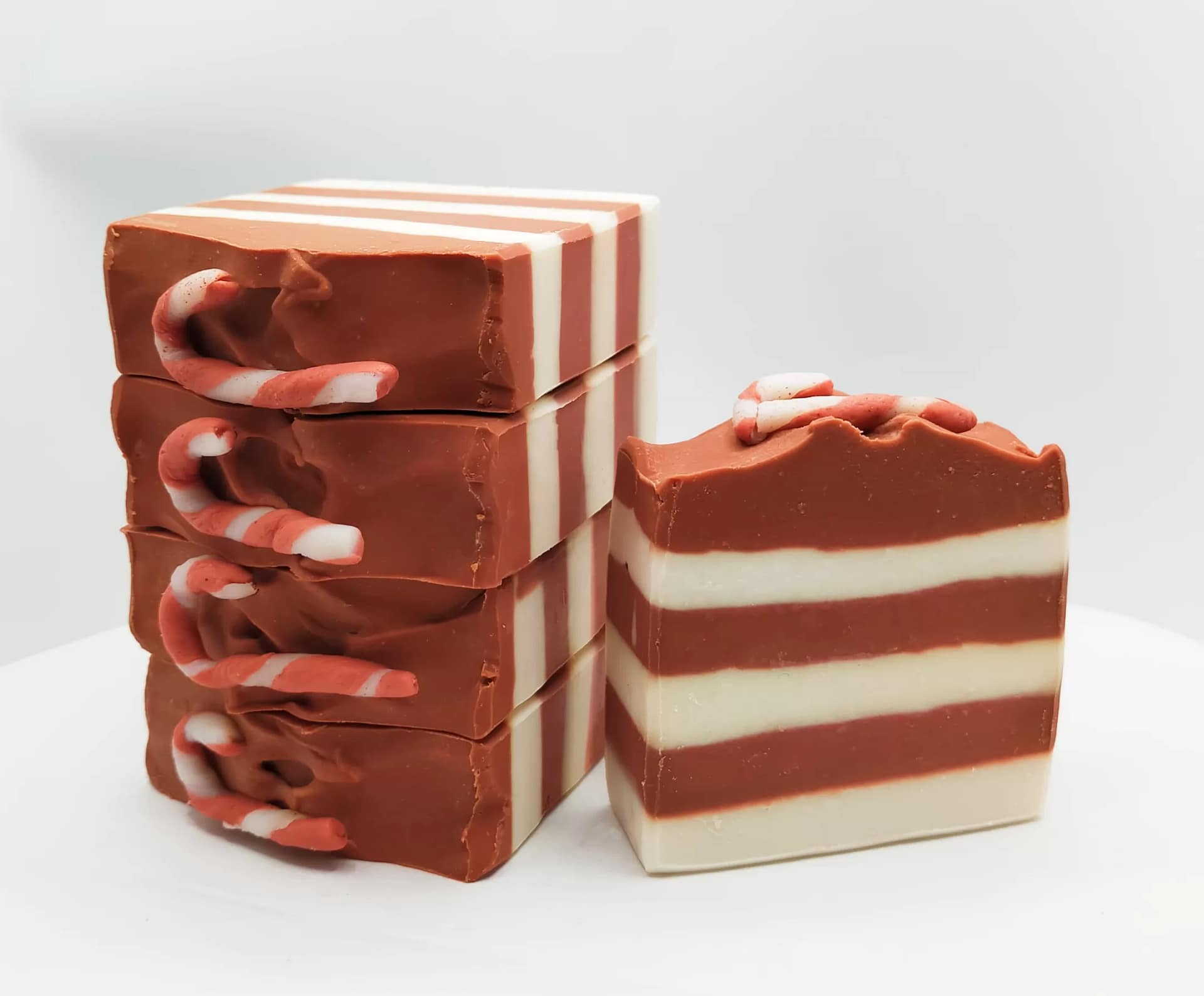 Candy Cane Soap Bar Artisanal Handcrafted Soaps